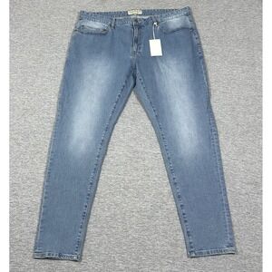 Dapper Boi Jeans Mens Size 40x32 Blue Denim Slim Tapered 5-Pocket Stretch NEW
